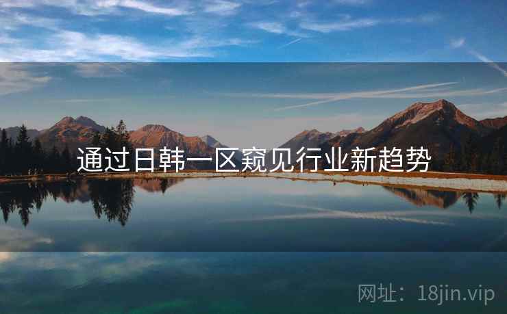 通过日韩一区窥见行业新趋势