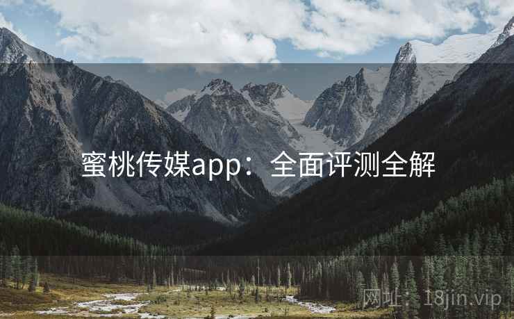 蜜桃传媒app：全面评测全解